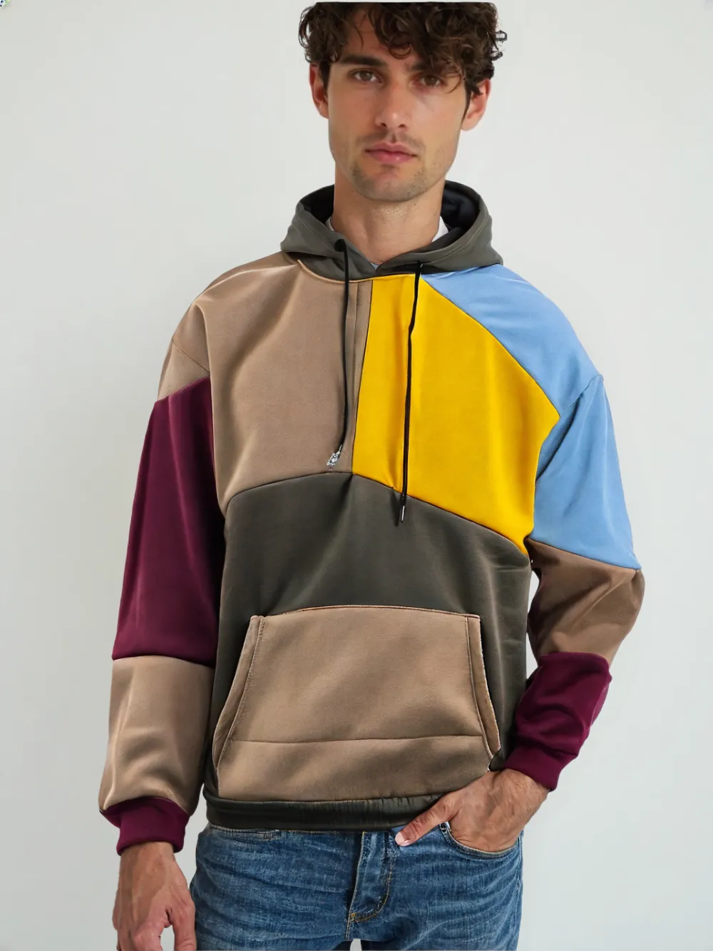 HOD25003 Unisex 100% Polyester Multi Color-patch-up Hoodie