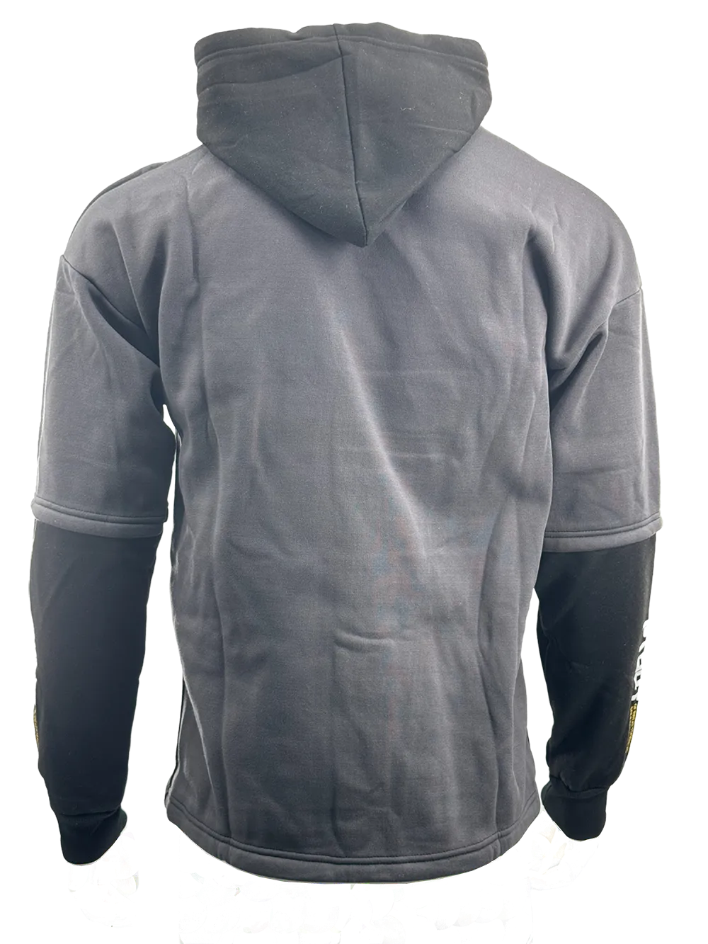 HOD25004 Unisex 100% Polyester Fleece Hoodie in Grey with Black color contrast