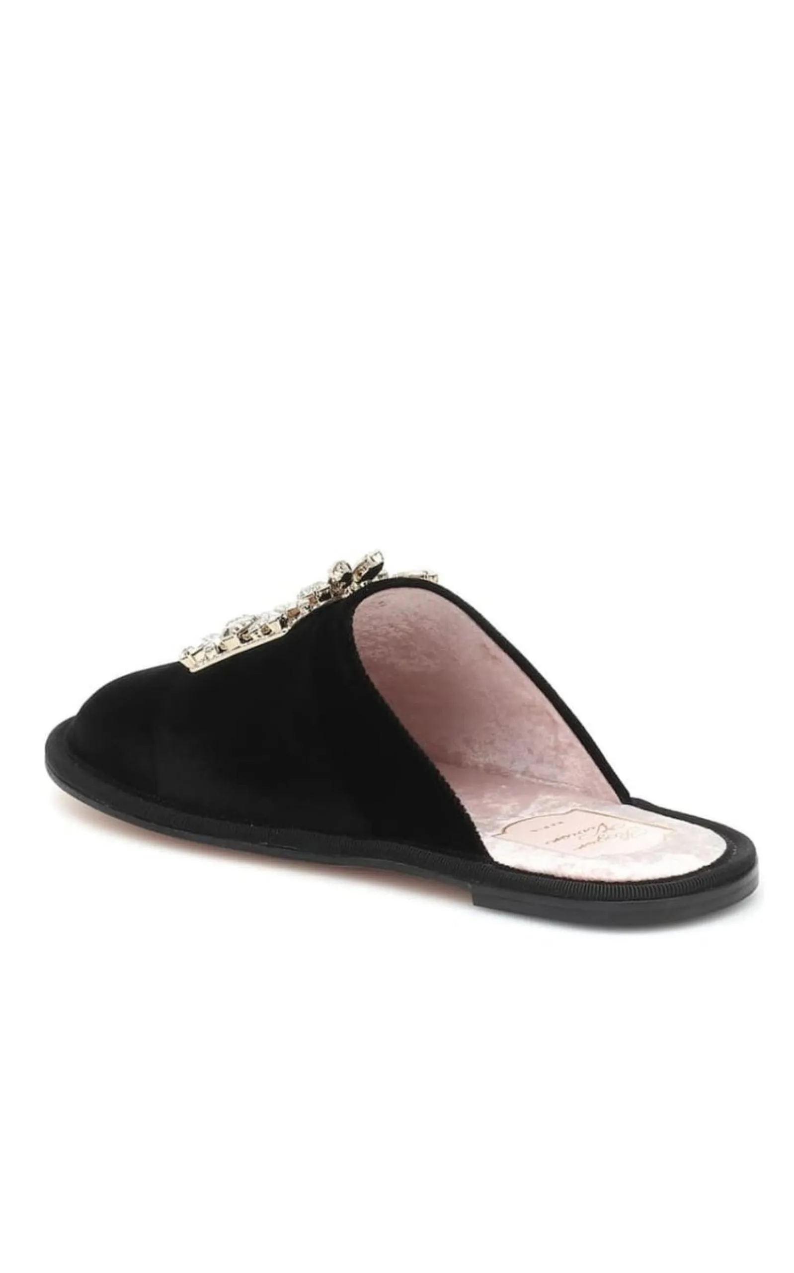 Hotel Vivier Crystal-buckle Velvet Slippers