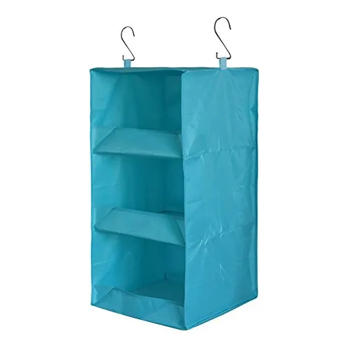 HUPLUE Collapsible Hanging Closet Organizer Eco- Friendly Closet Cubby Sweater Handbag Organizer Clothes Storage Box 3-Shelf