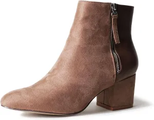 J. Adams Zuma Ankle Bootie  Closed Pointed Toe Low Block Heel Zip Up Boot