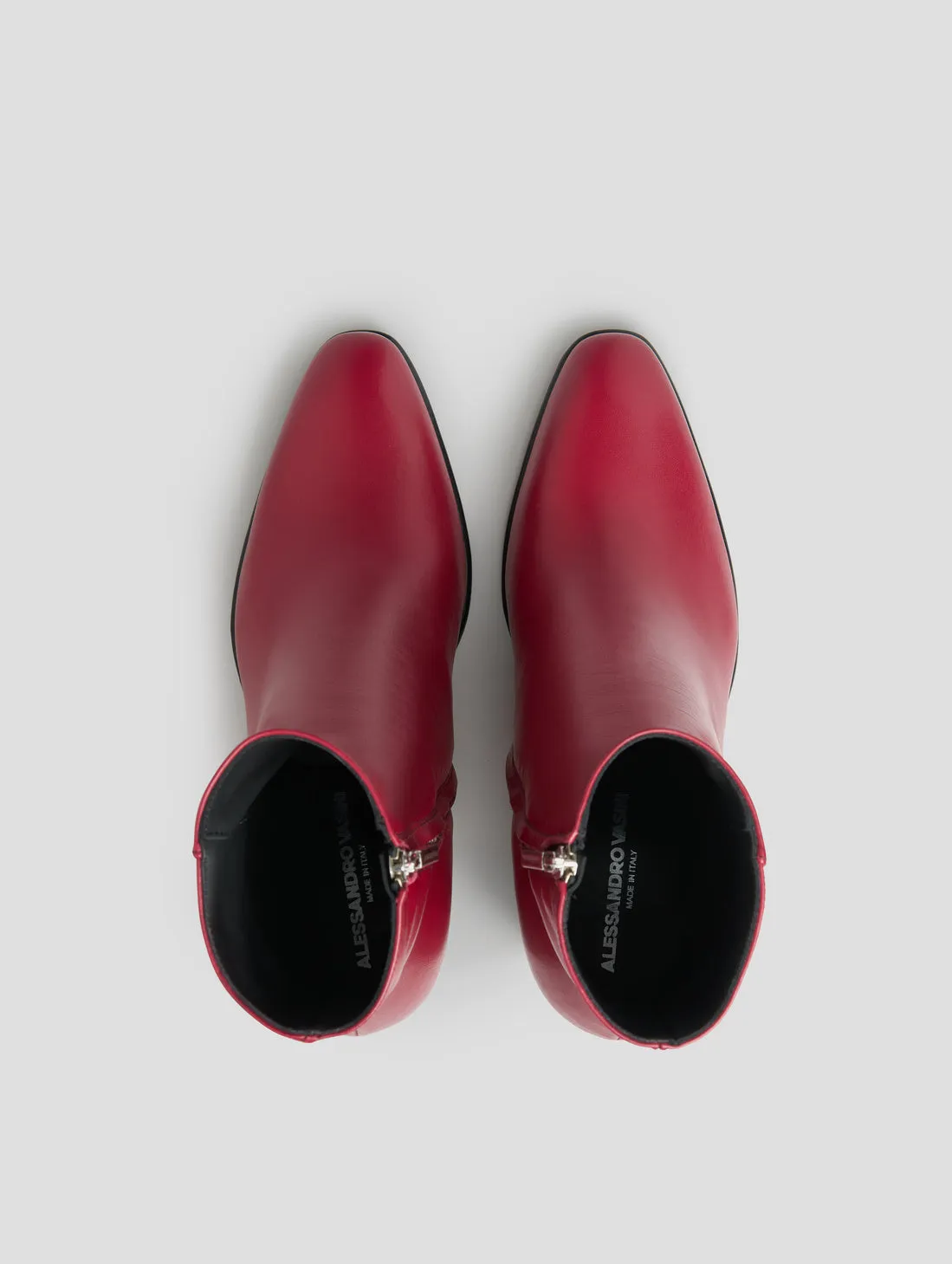 JANIS 80MM ANKLE BOOT IN BORDEAUX CALFSKIN - Woman