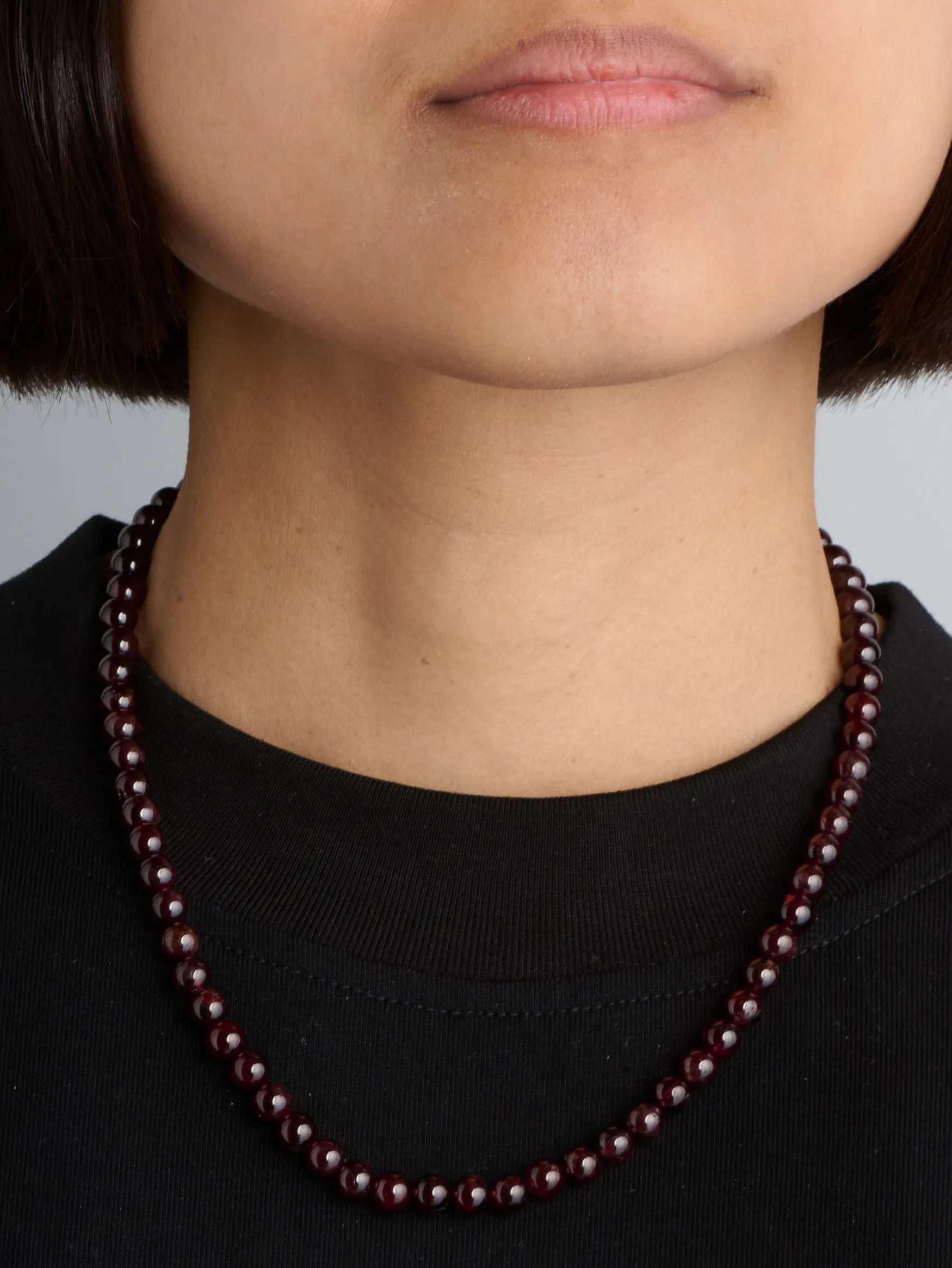 January Garnet - Beaded Gemstone Necklace