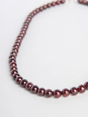 January Garnet - Beaded Gemstone Necklace