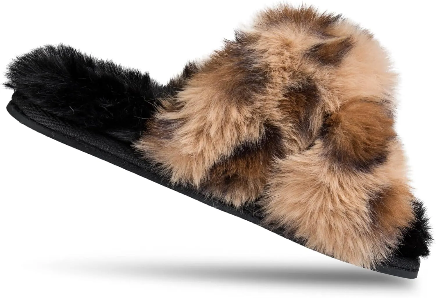 Jessica Simpson Girl's Plush Faux Fur Slip on House Slippers with Memory Foam
