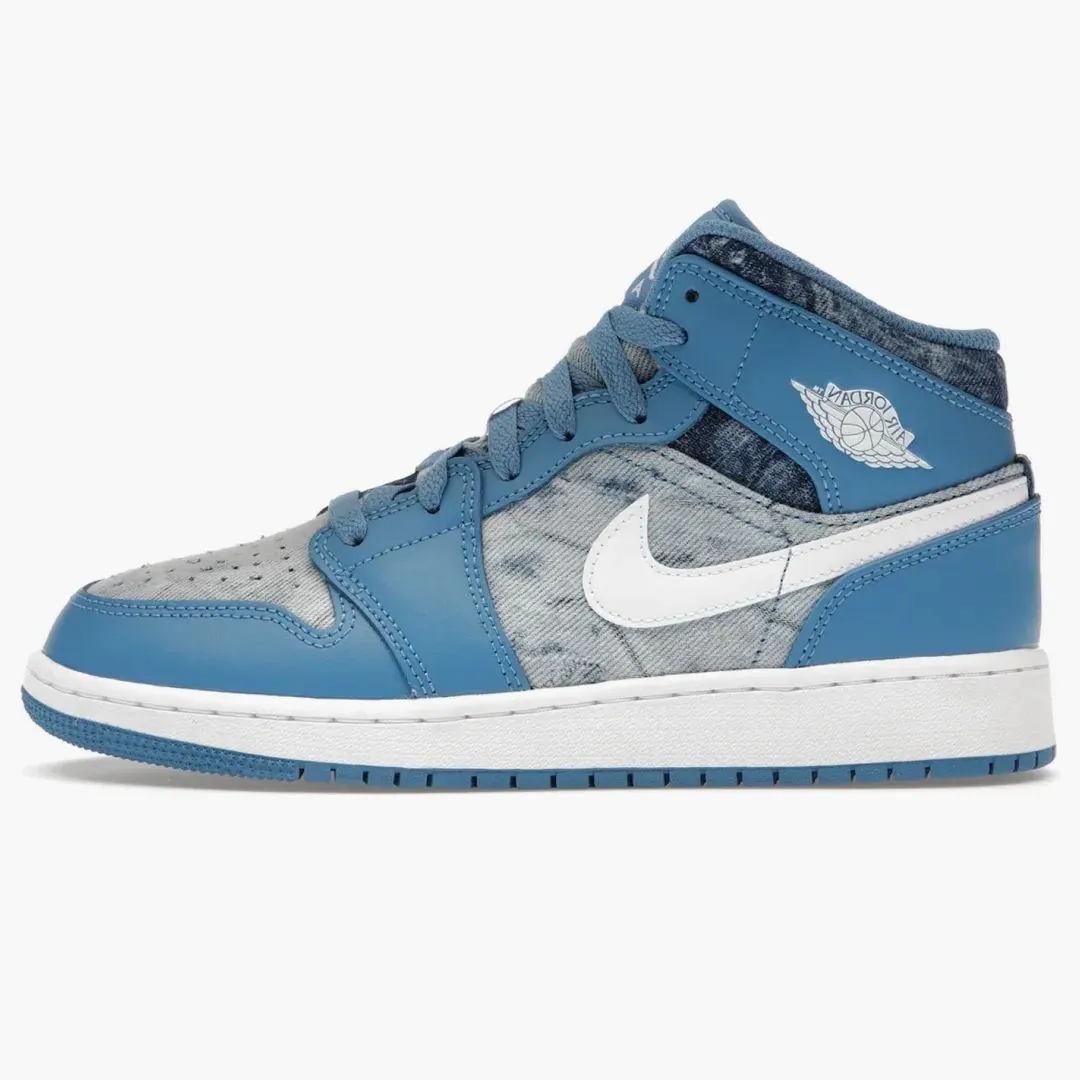 Jordan 1 Mid Washed Denim (gs)