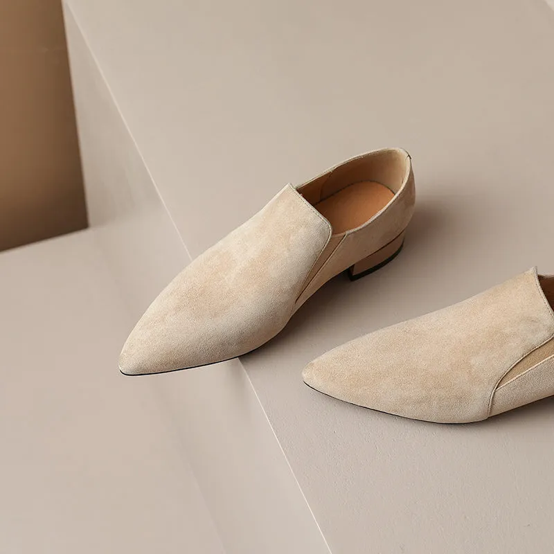 Jovie Pointed Toe Nude Flat Shoes