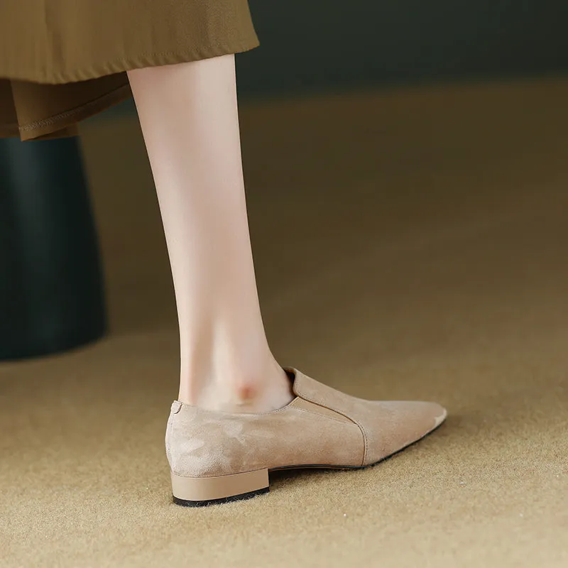 Jovie Pointed Toe Nude Flat Shoes