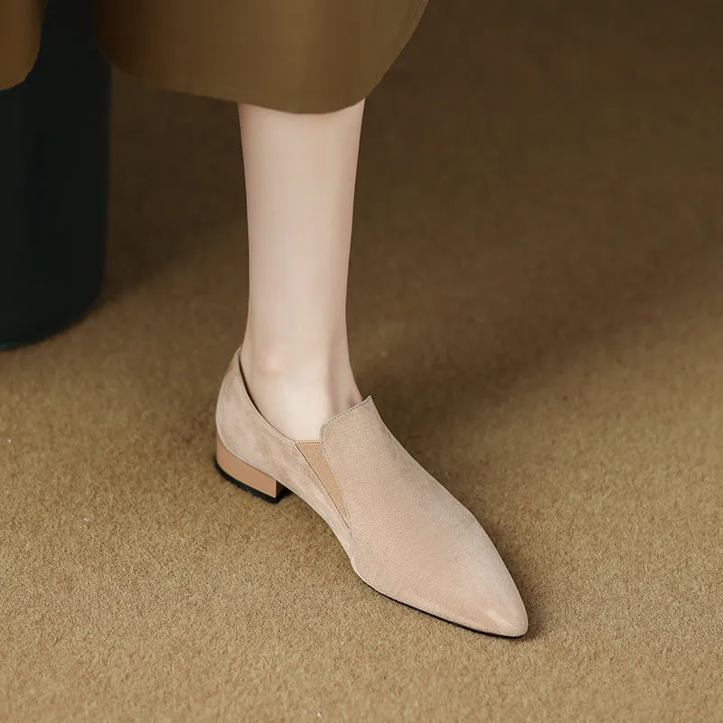 Jovie Pointed Toe Nude Flat Shoes