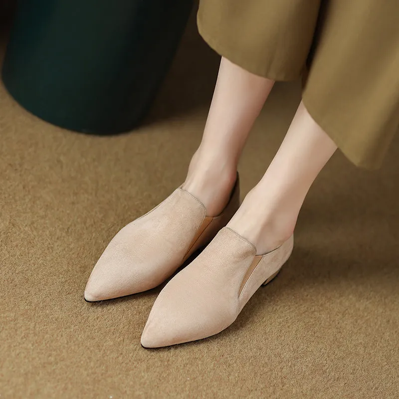 Jovie Pointed Toe Nude Flat Shoes
