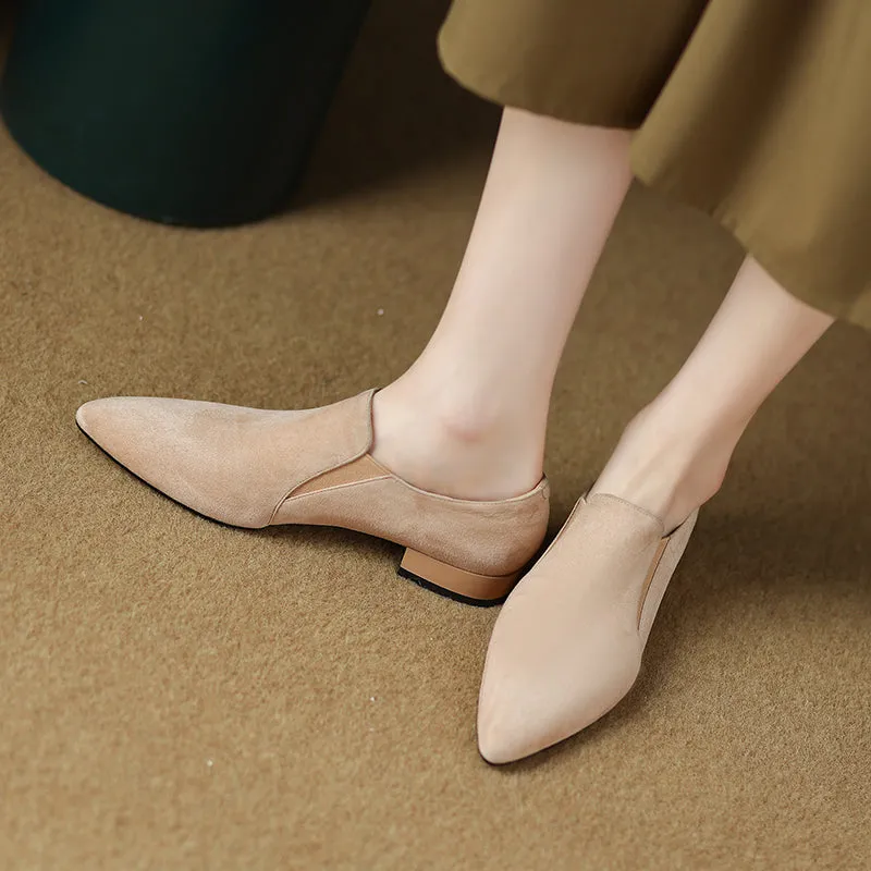 Jovie Pointed Toe Nude Flat Shoes