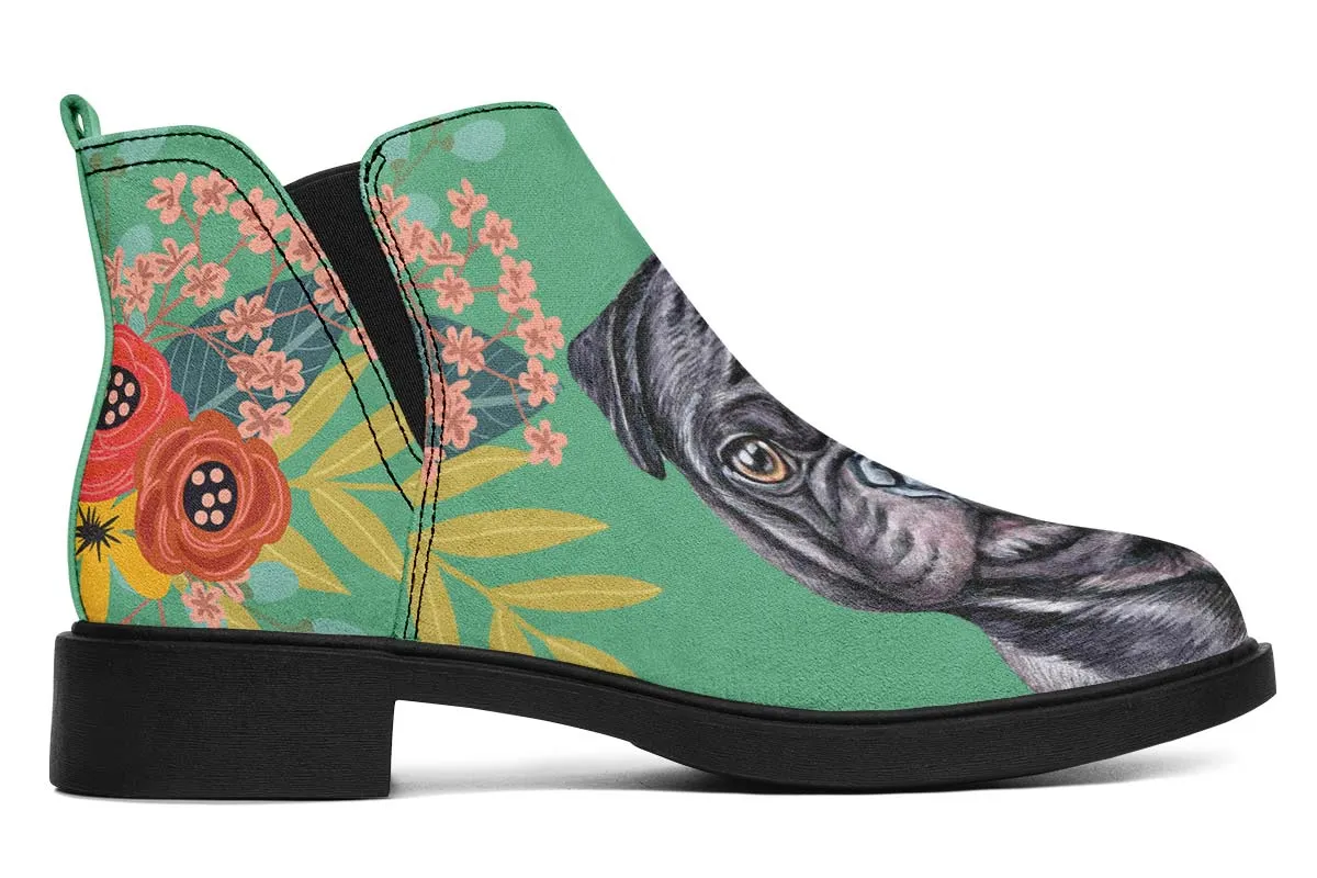 Joyful Black Pug Neat Vibe Boots