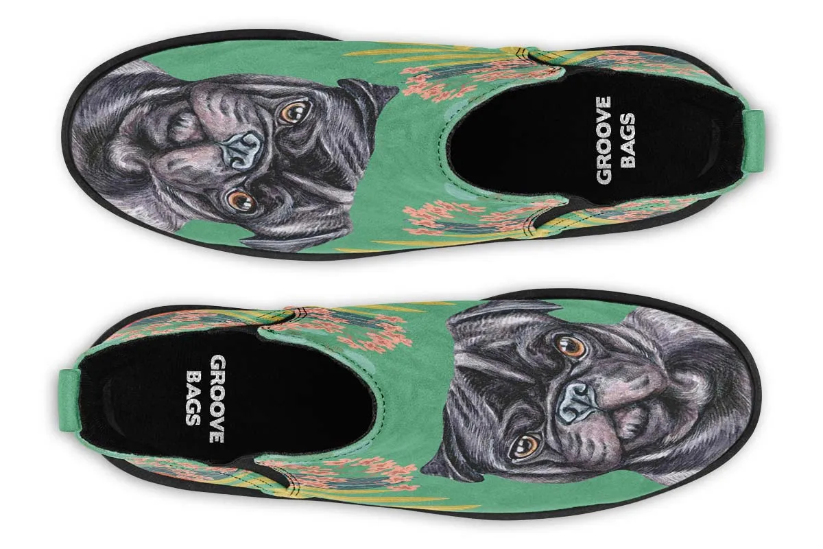 Joyful Black Pug Neat Vibe Boots