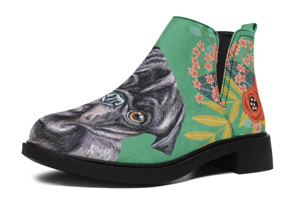 Joyful Black Pug Neat Vibe Boots