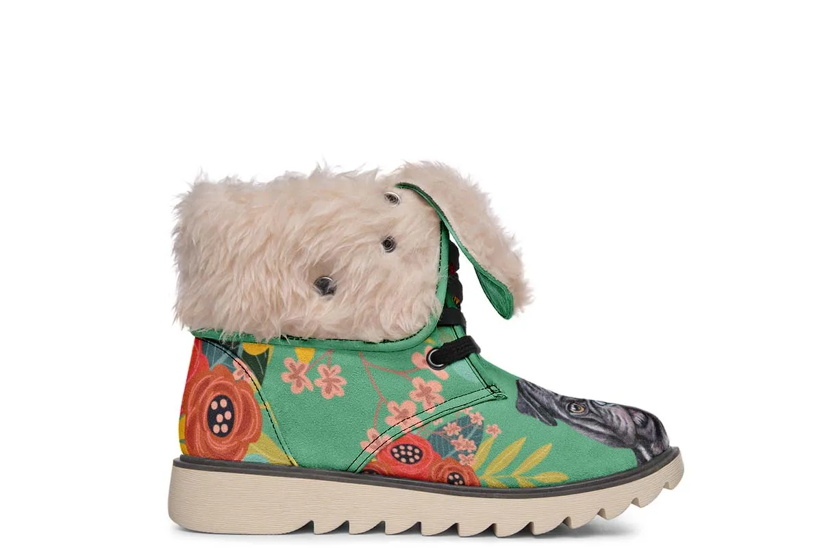 Joyful Black Pug Polar Vibe Boots