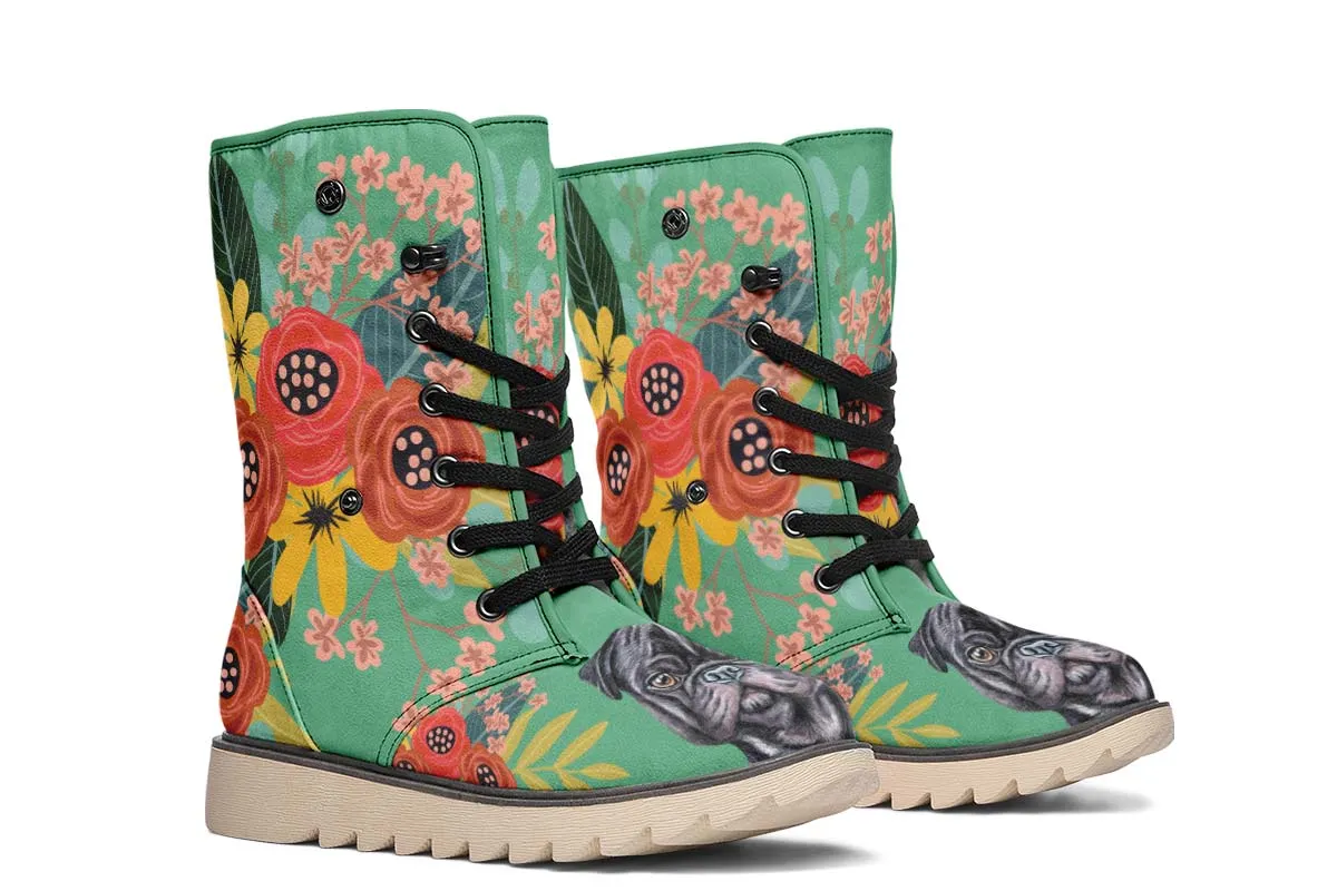 Joyful Black Pug Polar Vibe Boots