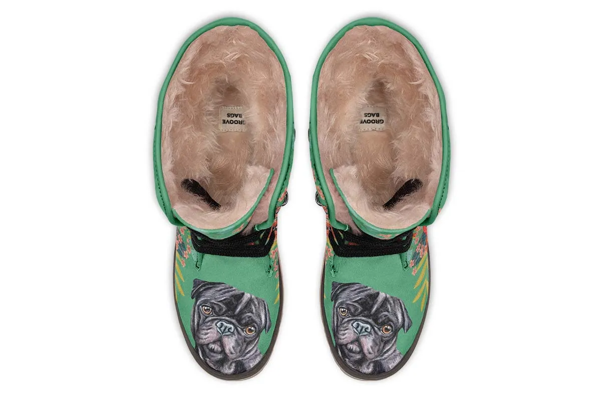 Joyful Black Pug Polar Vibe Boots