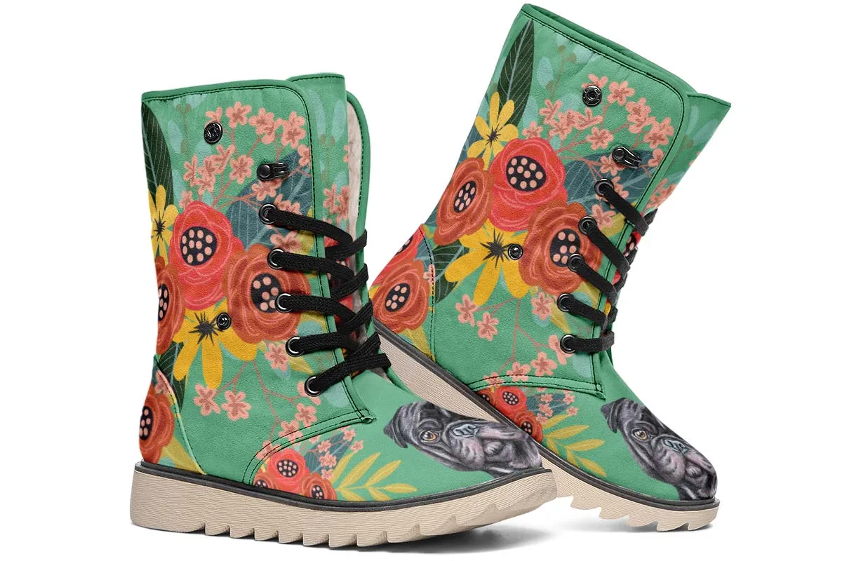 Joyful Black Pug Polar Vibe Boots