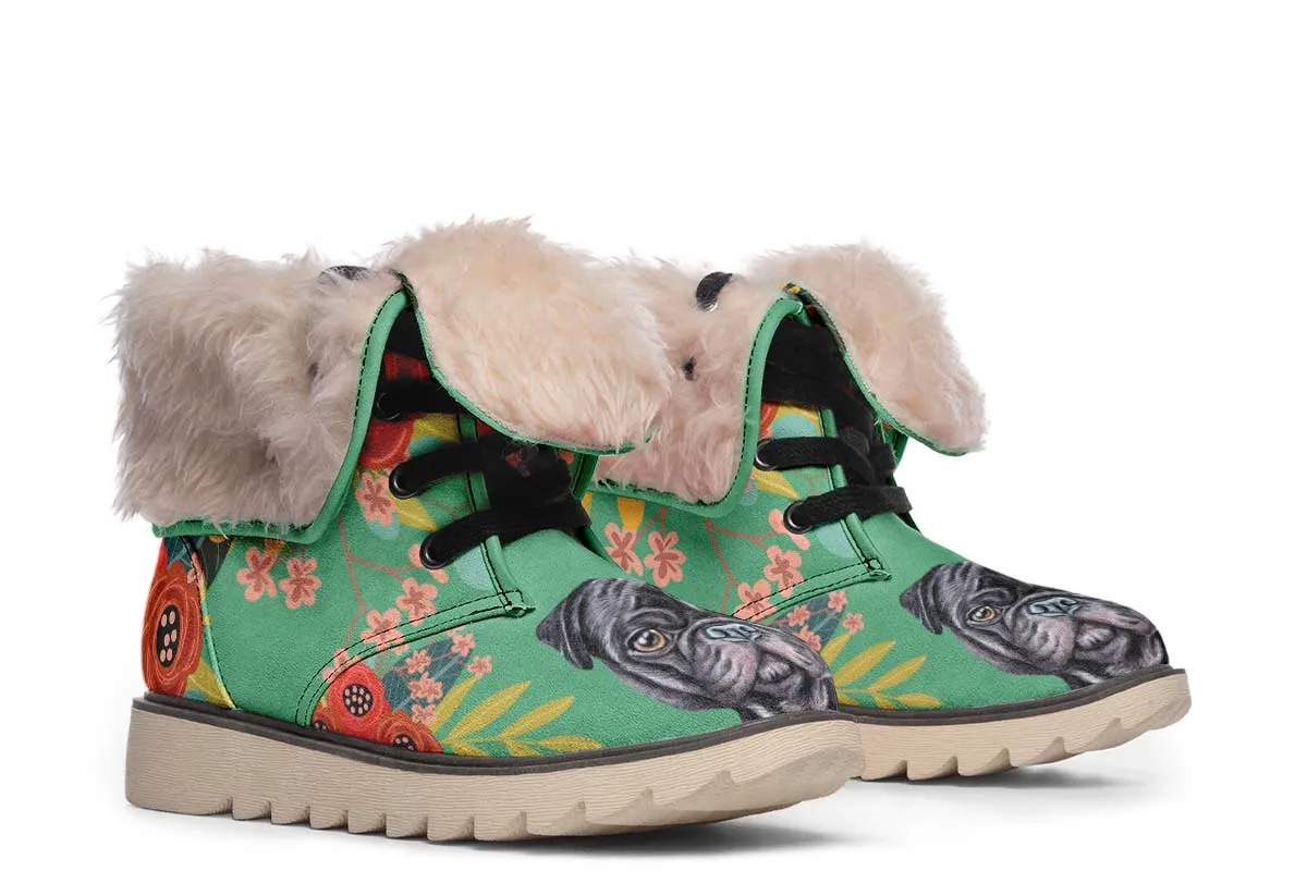 Joyful Black Pug Polar Vibe Boots