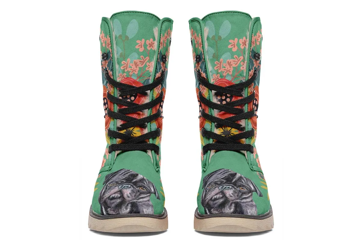 Joyful Black Pug Polar Vibe Boots
