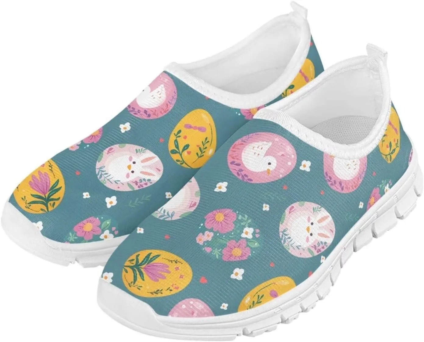 Kids Breathable Sneakers Slip On Casual Shoes Boys Girls Lightweight Cozy Walking Shoe for Workout Size 11-15 White Sole