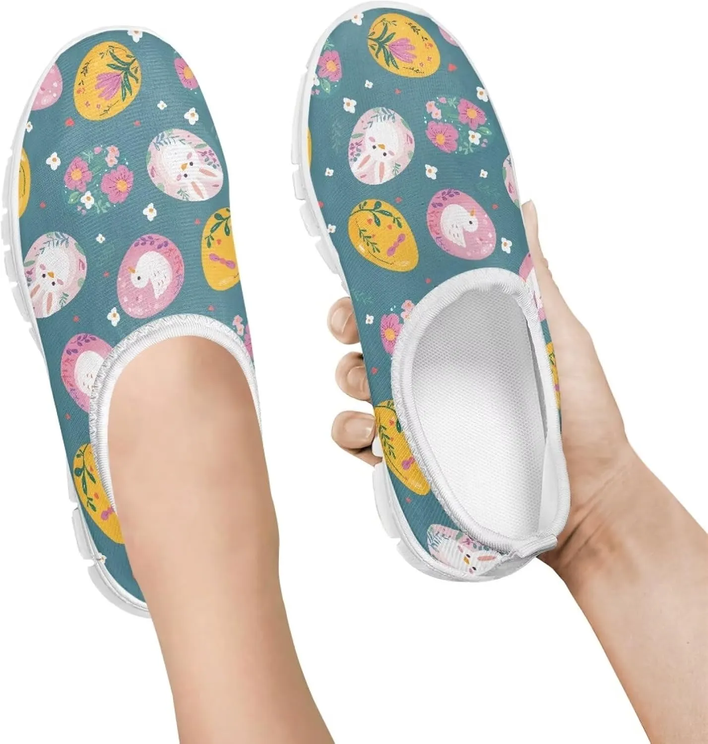 Kids Breathable Sneakers Slip On Casual Shoes Boys Girls Lightweight Cozy Walking Shoe for Workout Size 11-15 White Sole