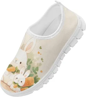 Kids Breathable Sneakers Slip On Casual Shoes Boys Girls Lightweight Cozy Walking Shoe for Workout Size 11-15 White Sole