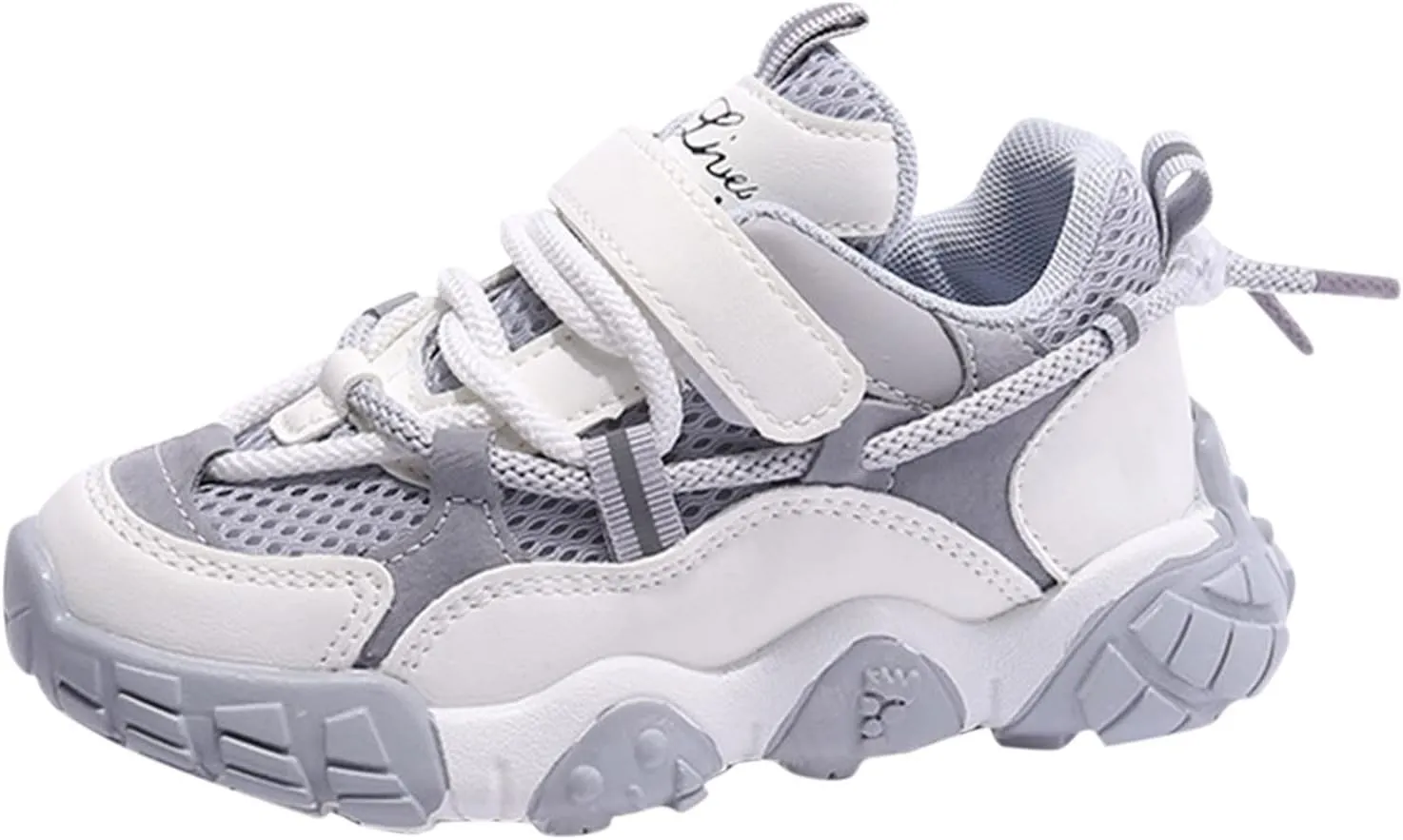 Kids Fashion Sneaker Athletic Running Shoe with One Strap Toddler Girls Spring Sketchbook Lace Up Casual Sneakers