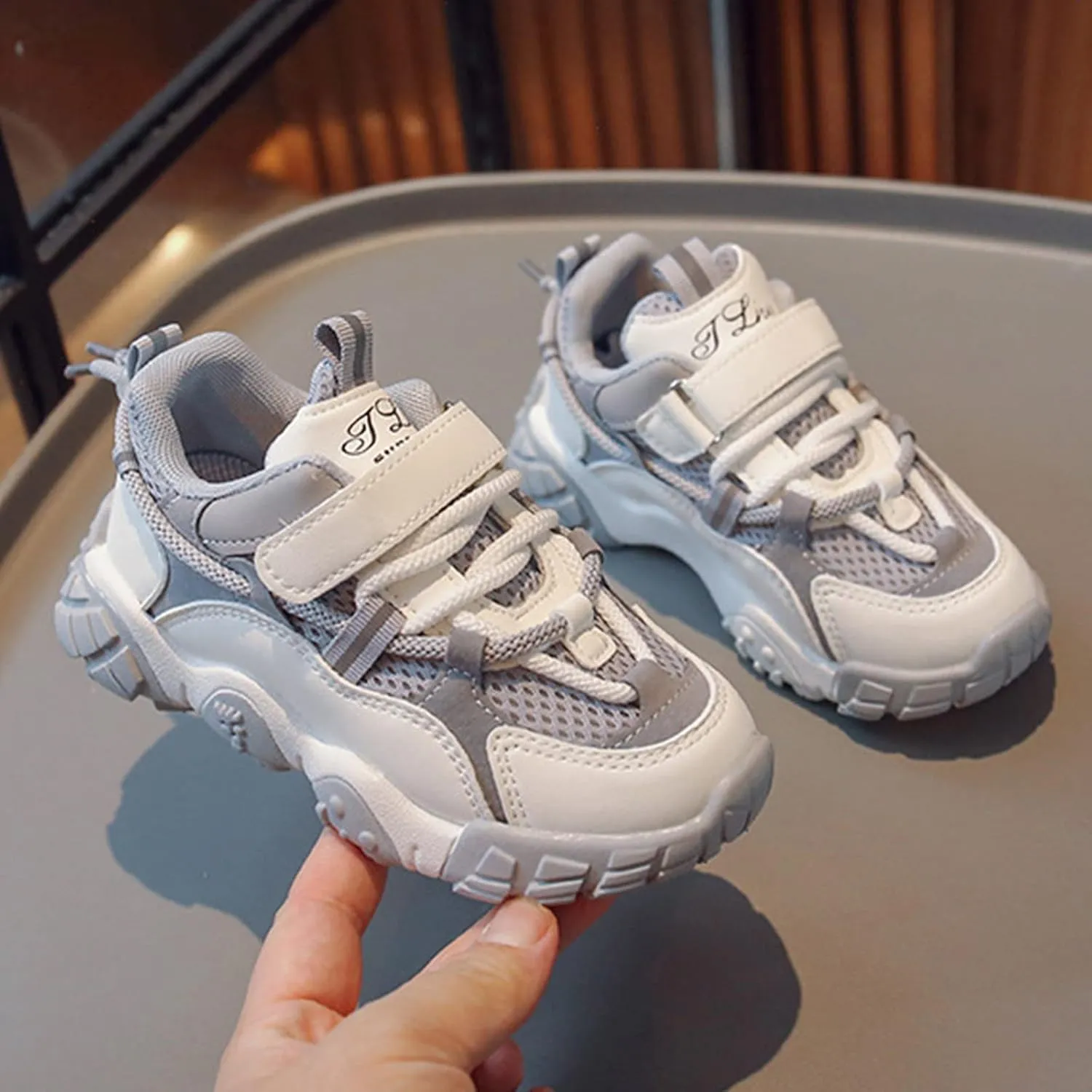 Kids Fashion Sneaker Athletic Running Shoe with One Strap Toddler Girls Spring Sketchbook Lace Up Casual Sneakers