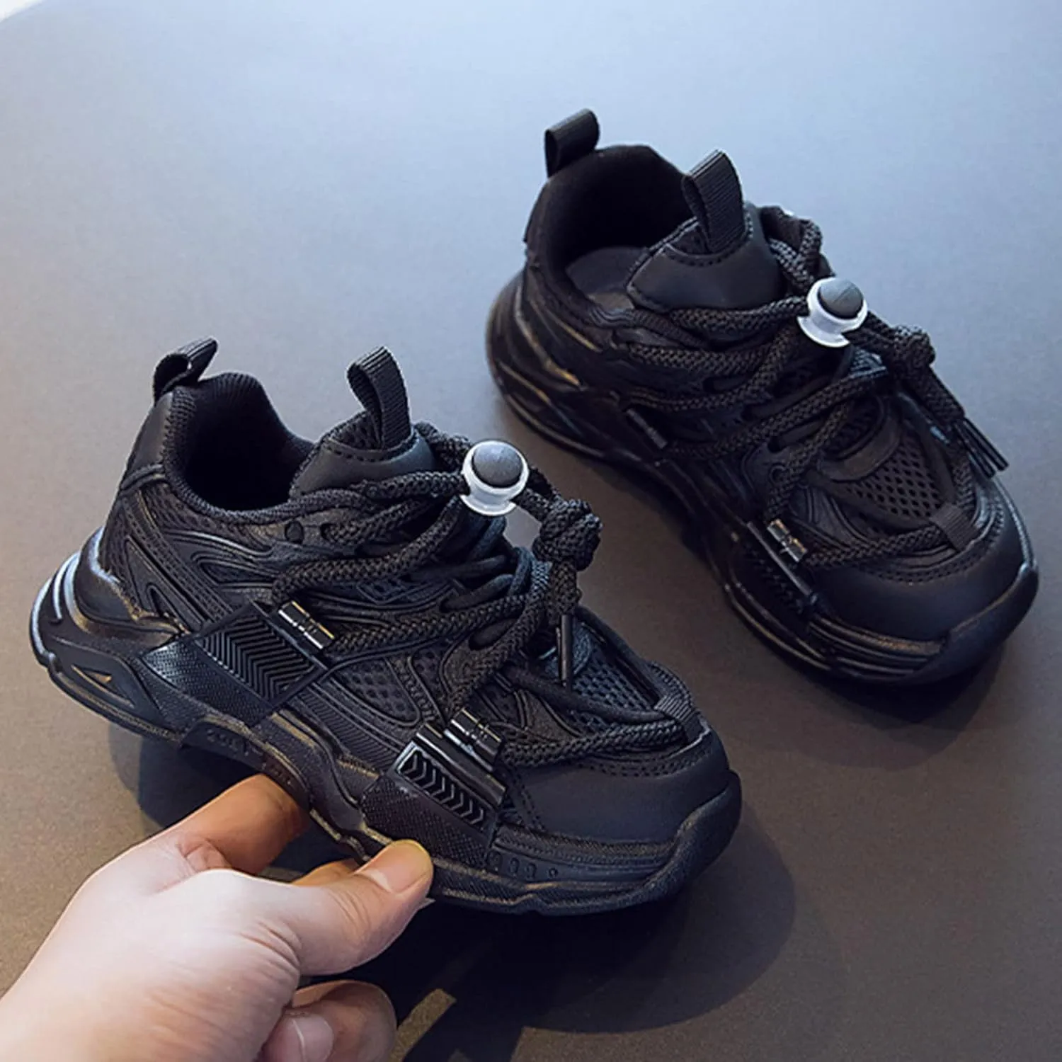 Kids Sneakers Fashion Tennis Shoes Lightweight Comfortable Lace-up Non Slip Breathable Casual Walking Sport Shes Girls