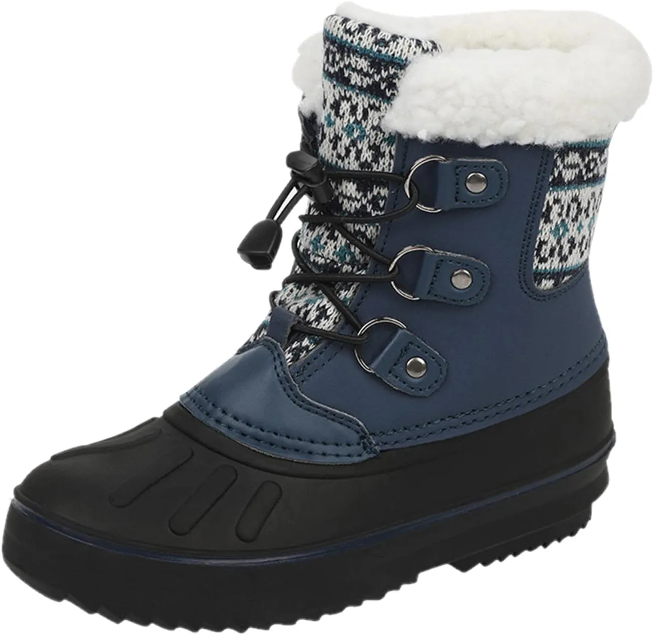 Kids Snow Boots Girls Boys Outdoor Plus Velvet Warm Ski Shoes Toddler Water Proof Anti-slip Mid Calf Booties