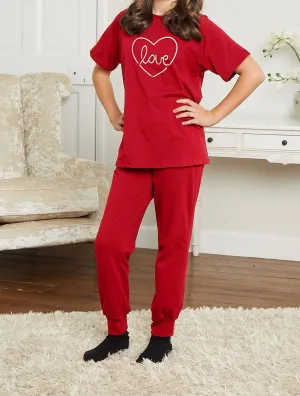 Ladies Love Heart Printed Loungewear LW-025