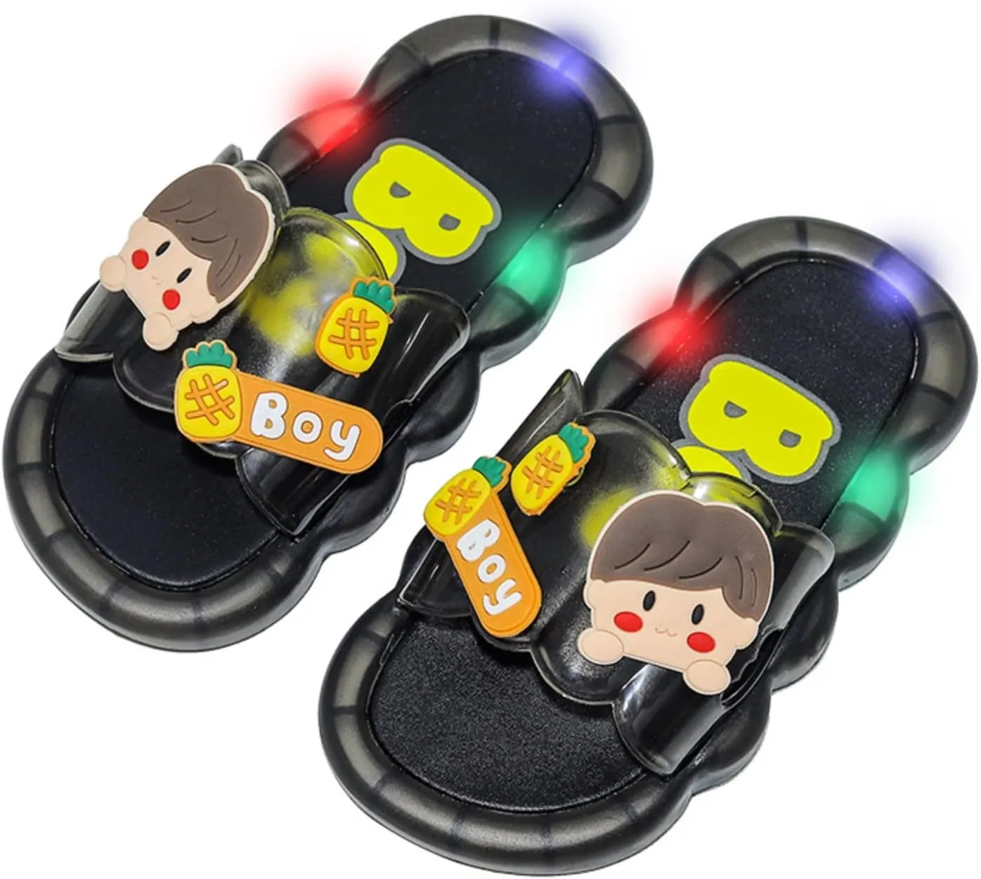 Light Up Shoes for Girls Non-Slip Open Toe Slipper Cute Flat Led Shoes Toddler Slip On Luminous Sandal
