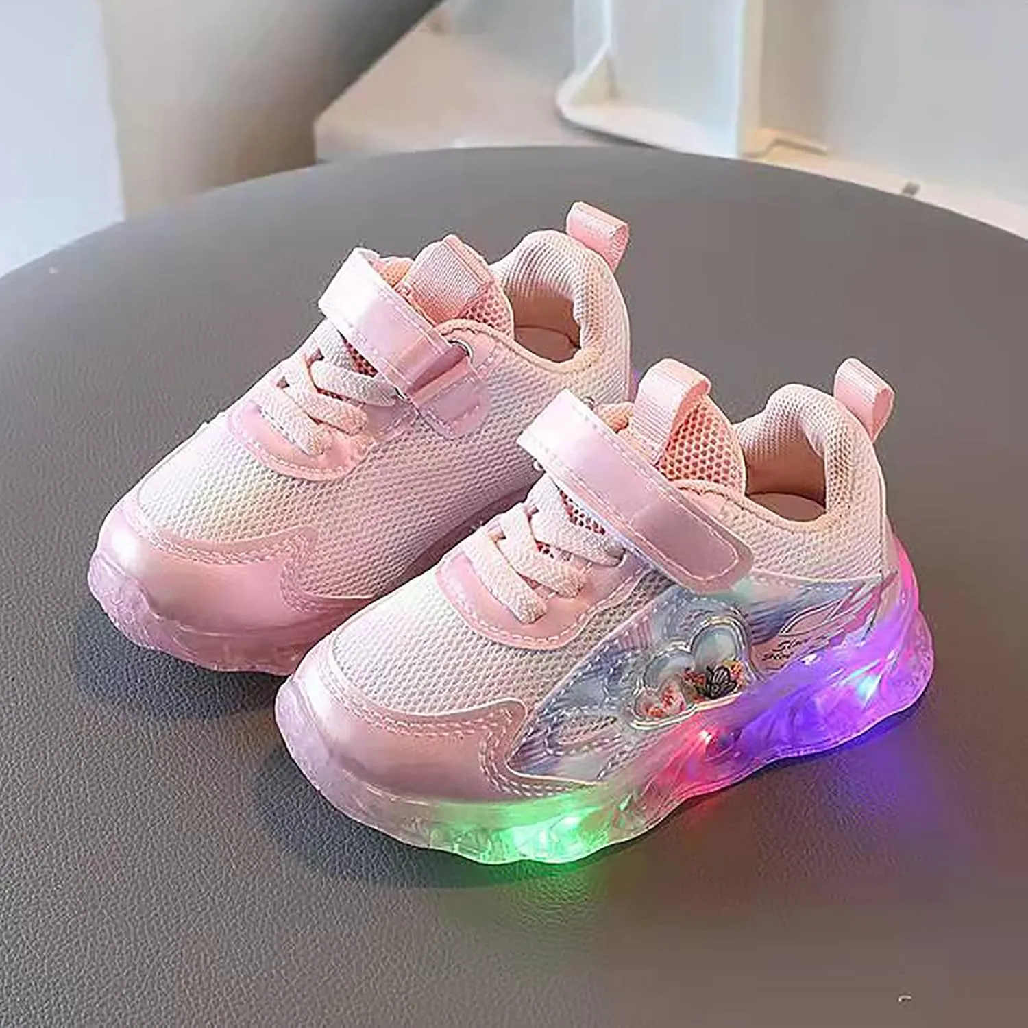 Light Up Shoes for Girls, Toddler Cute Fashion Flashing Running Athletic Sneakers Kids Cute Glowing Sports Shoes