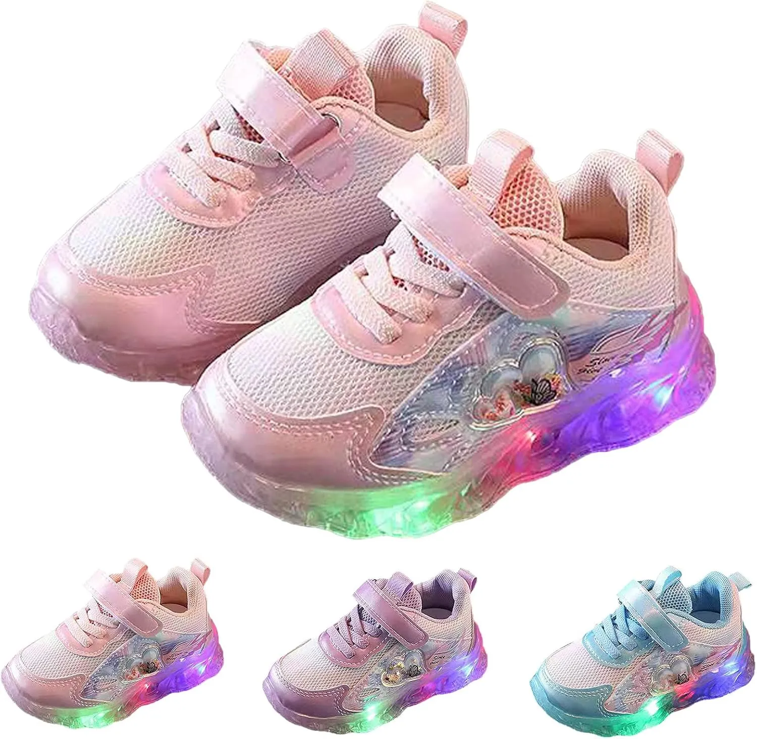 Light Up Shoes for Girls, Toddler Cute Fashion Flashing Running Athletic Sneakers Kids Cute Glowing Sports Shoes
