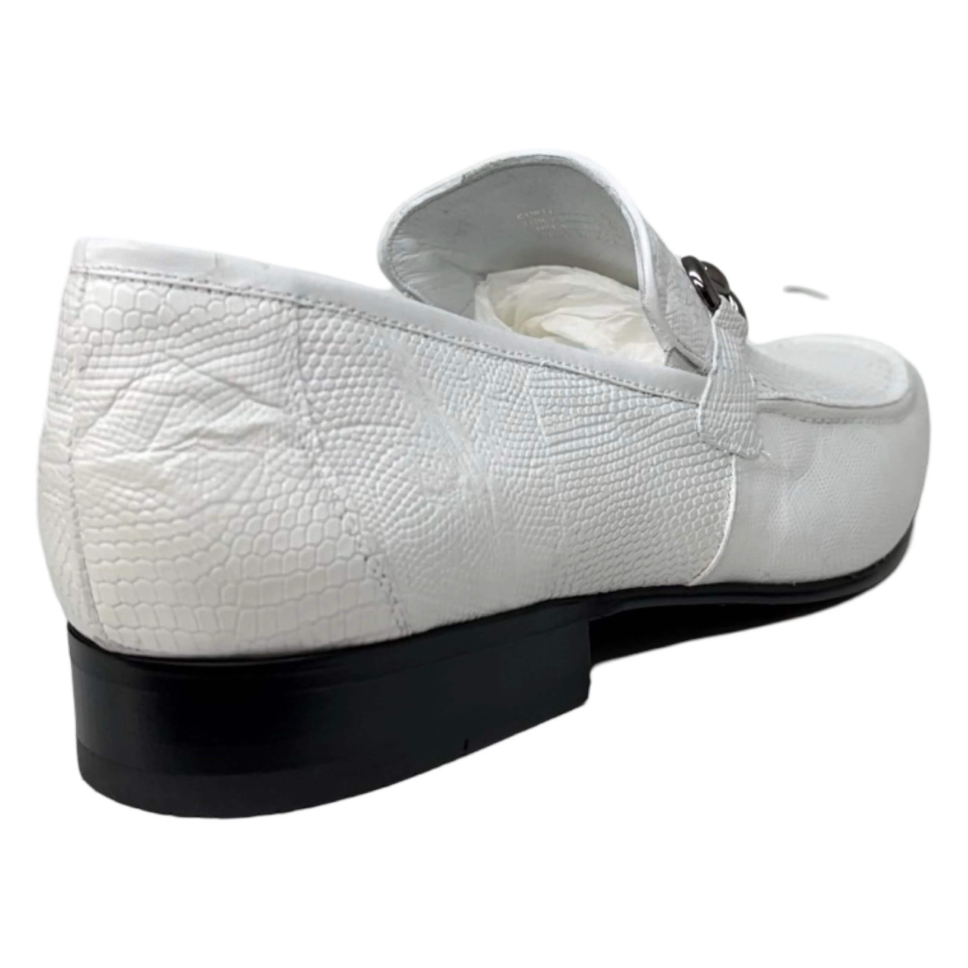 Los Altos White All Over Lizard Bit Dress Loafers
