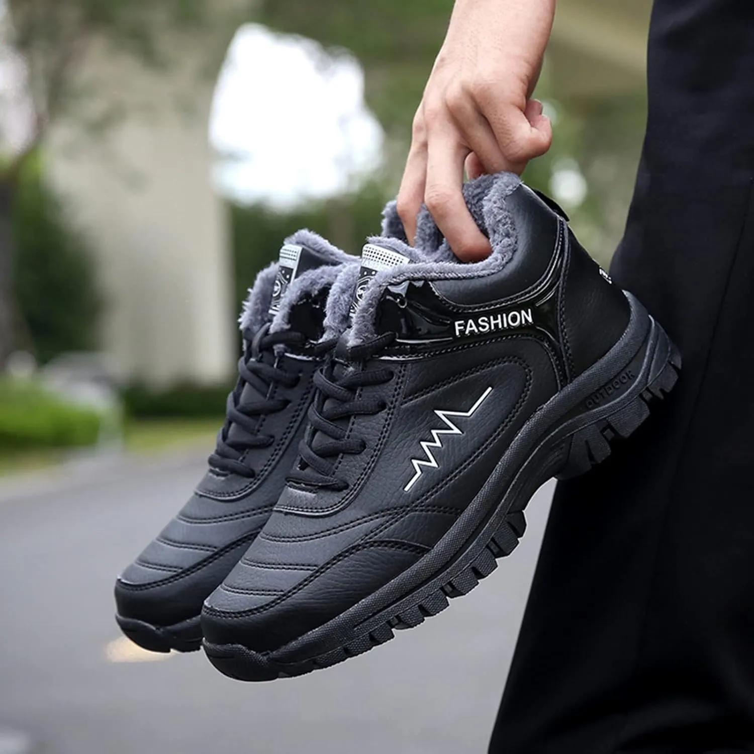 Men Work Boots Non Steel Toe Hiking Sneakers Warm Ankle Womens Safety Toe Shoes Wide Width Platform Sneakers Lightweight Safety Hike Grounded Footwear