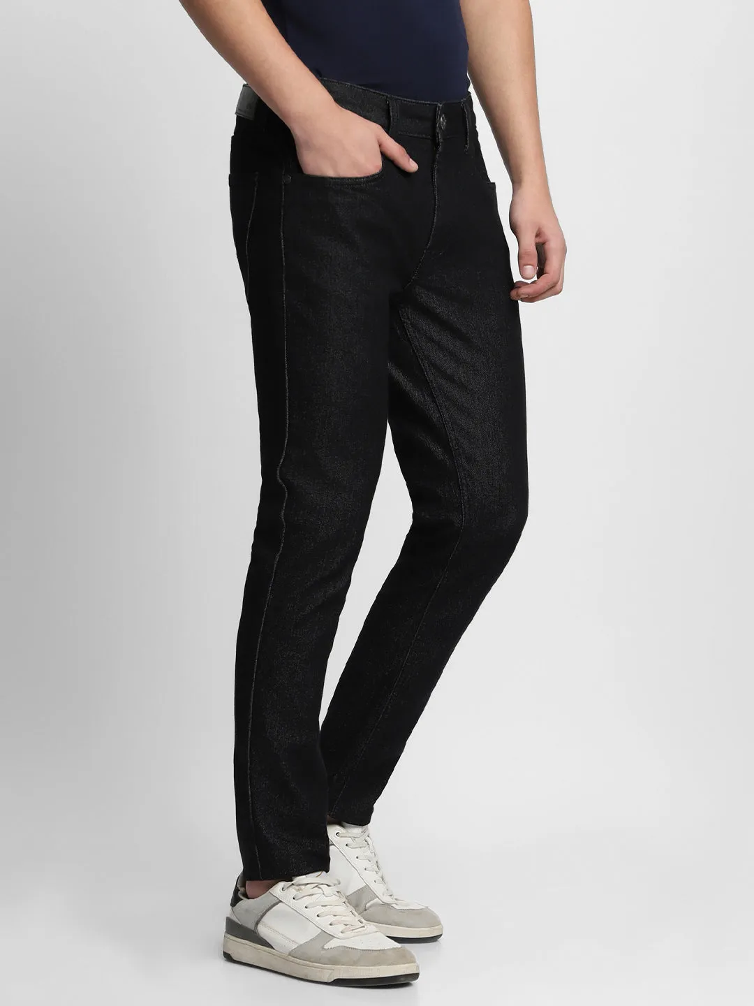 Men's Slim Fit Rinse Black Stretchable Jeans