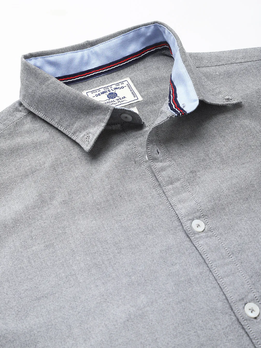 Men's Solid Carbon Slim Fit Cotton Casual Shirt