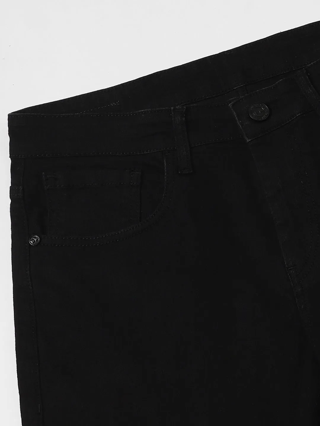 Men's Straight Rinse Black Stretchable Jeans