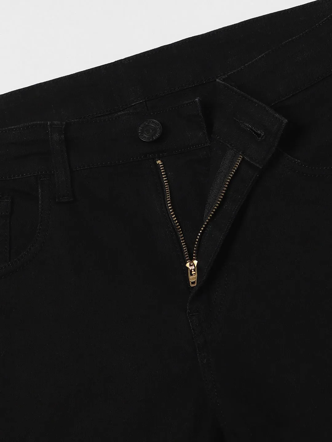 Men's Straight Rinse Black Stretchable Jeans