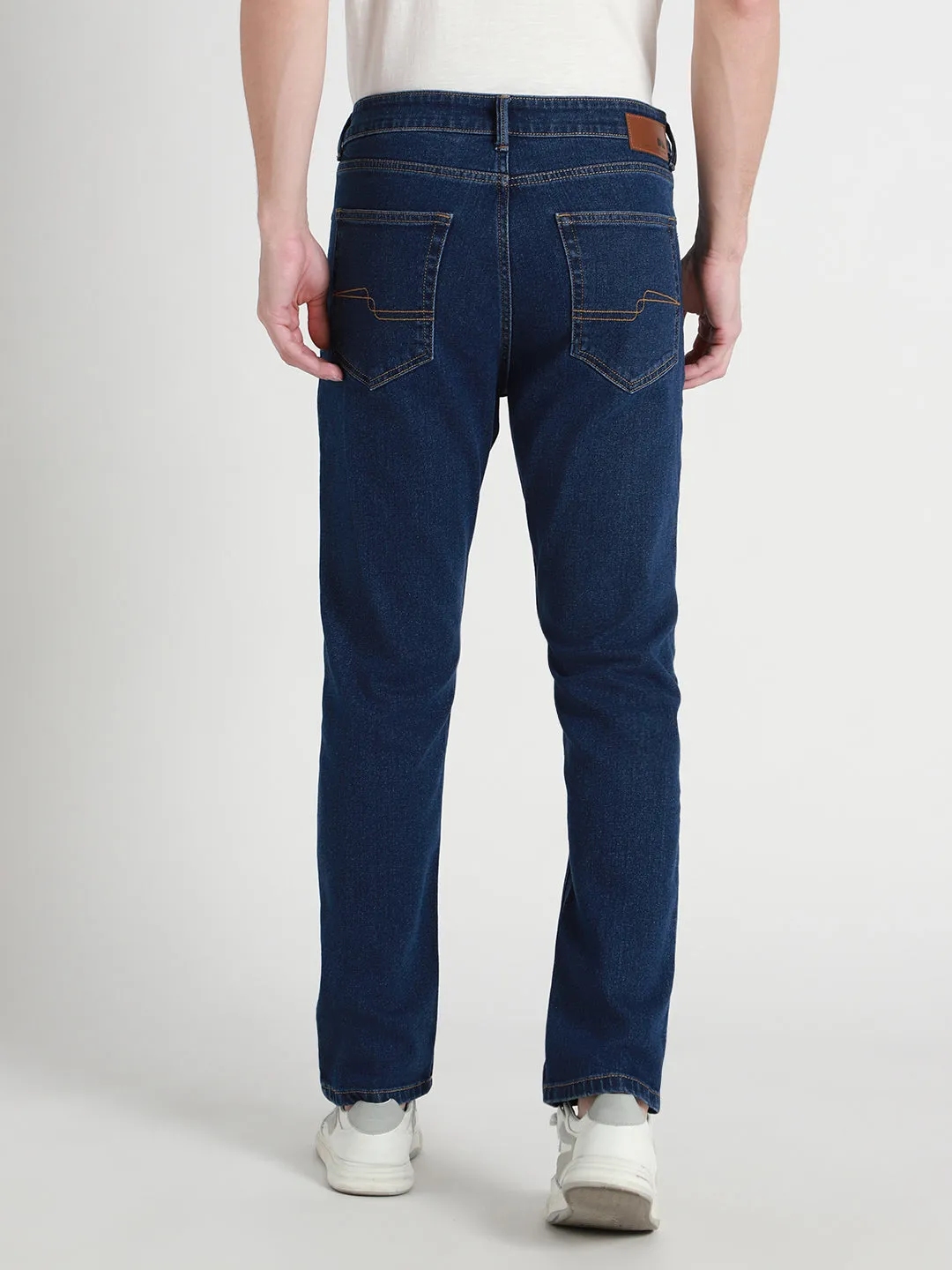 Men's Straight Washed INDIGO Jeans