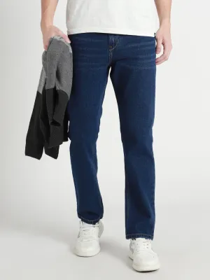 Men's Straight Washed INDIGO Jeans
