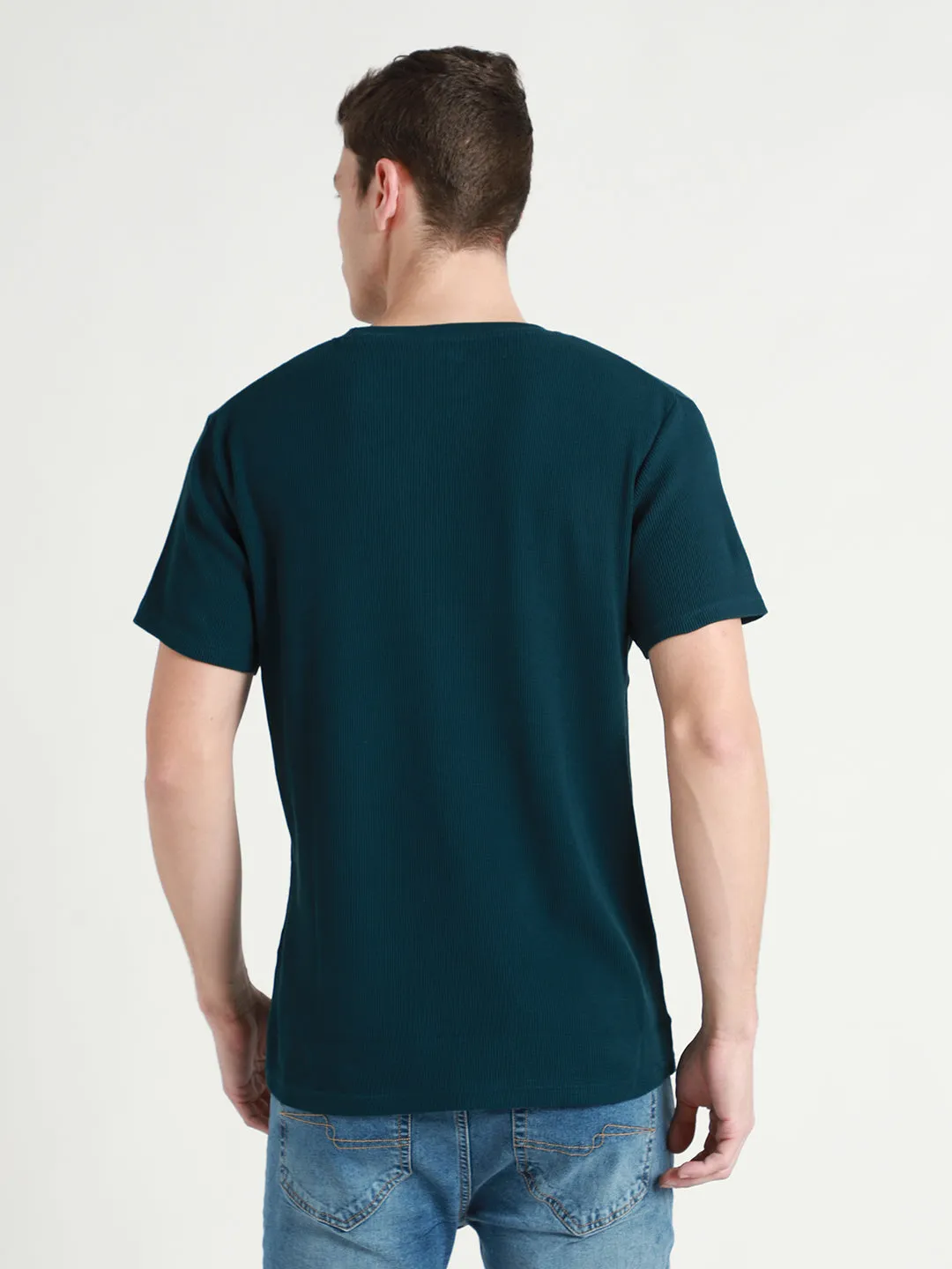 Men's Teal Waffle Knit T-shirt