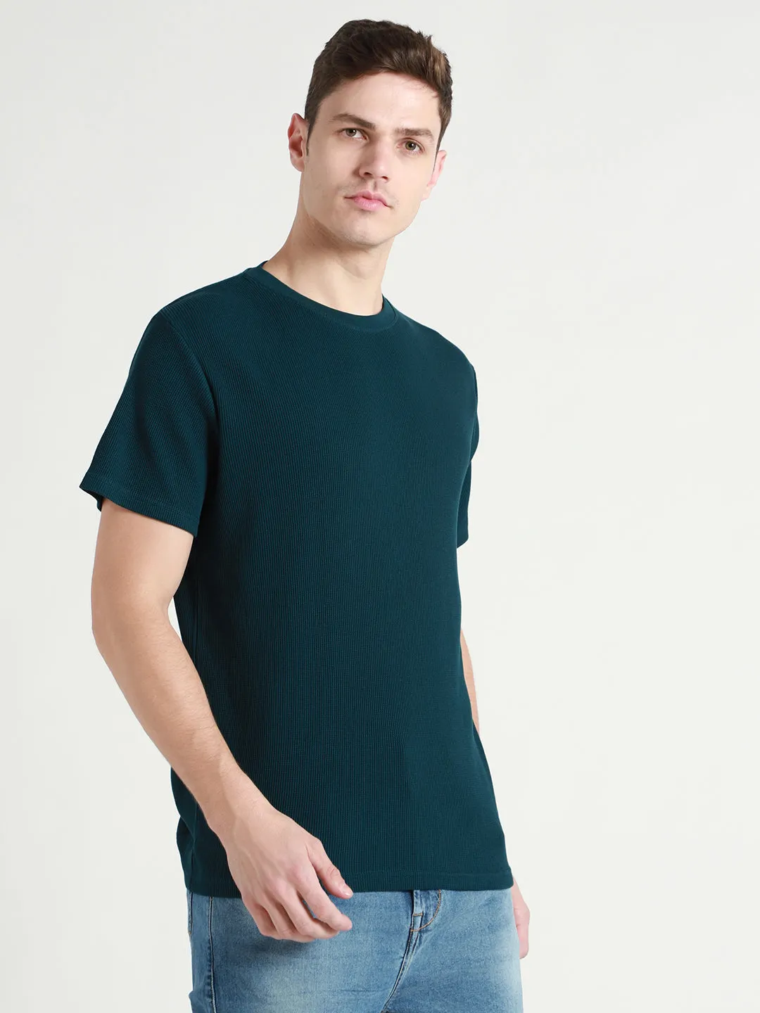 Men's Teal Waffle Knit T-shirt