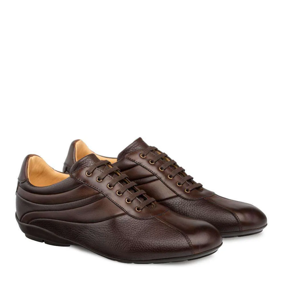 Mezlan Luka Men's Designer Shoes Brown Calf-skin Leather and Deer Skin Sneakers 9079 (MZ3010)