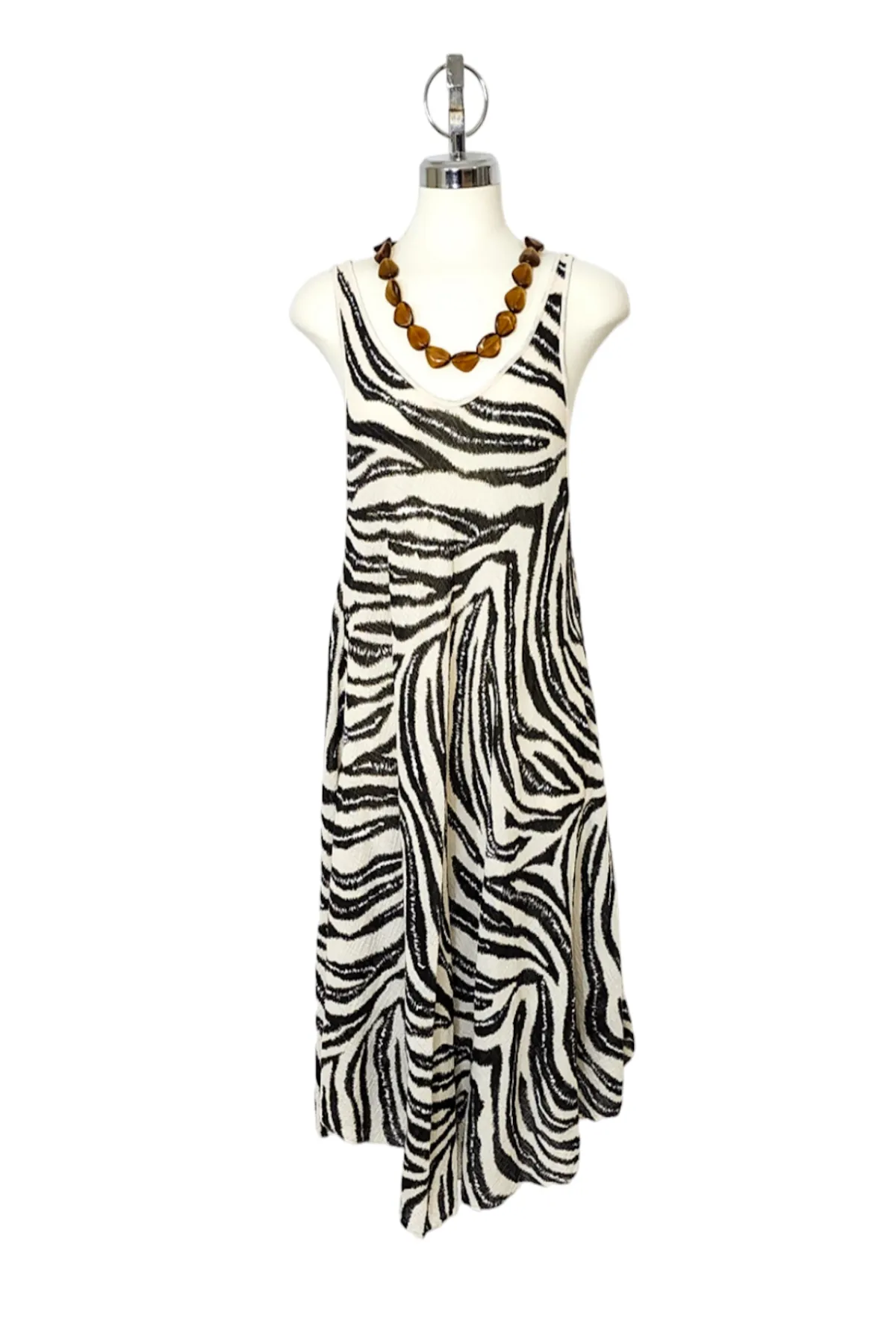Midi Zebra Print Tank Dress