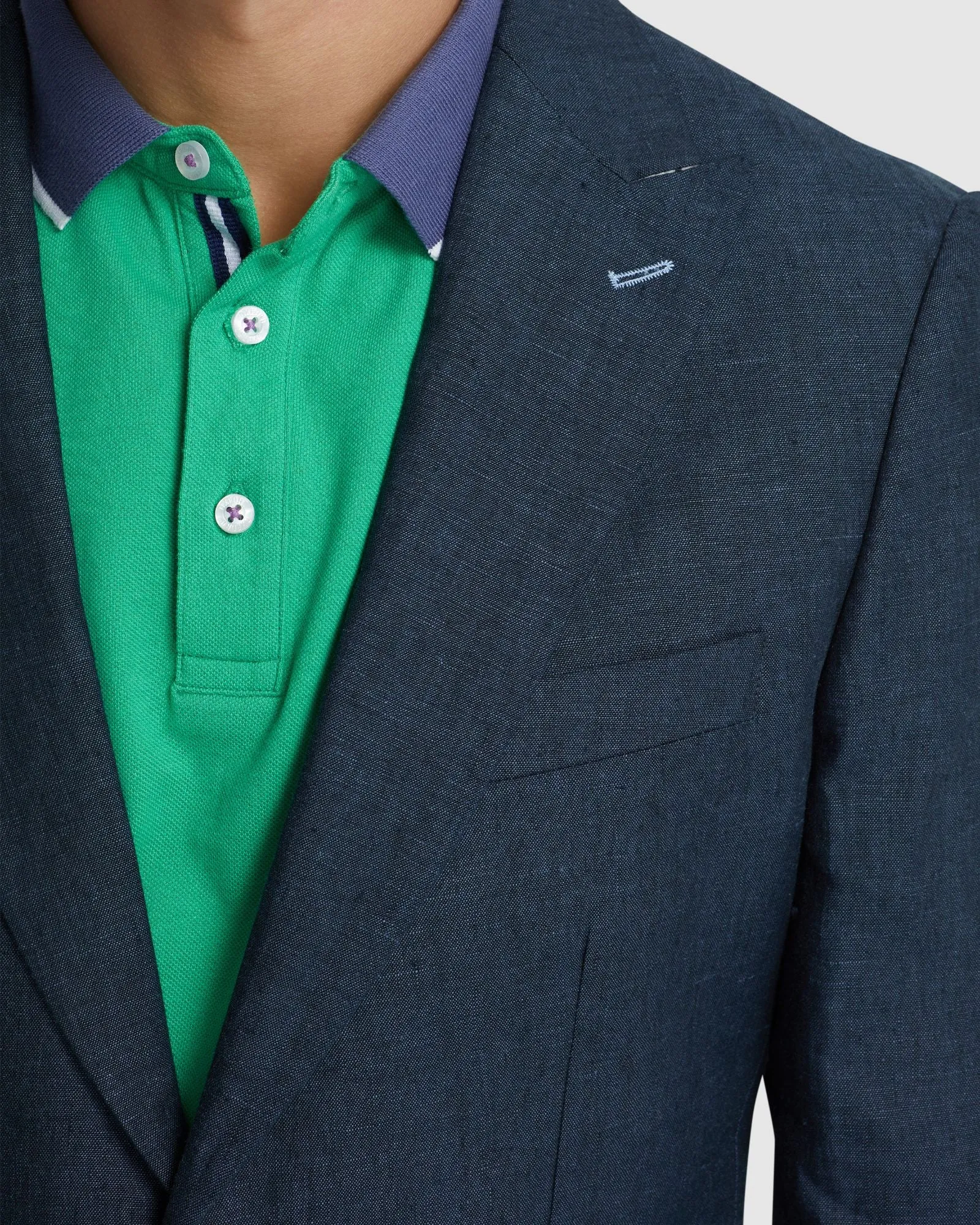 Milton Linen Blazer With Peak Lapel