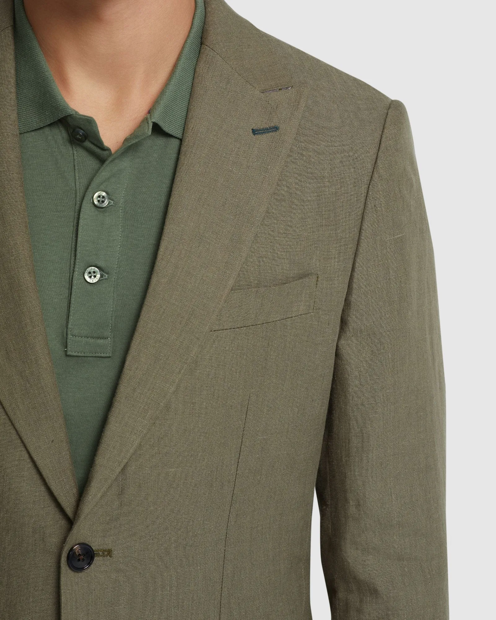 Milton Linen Blazer With Peak Lapel