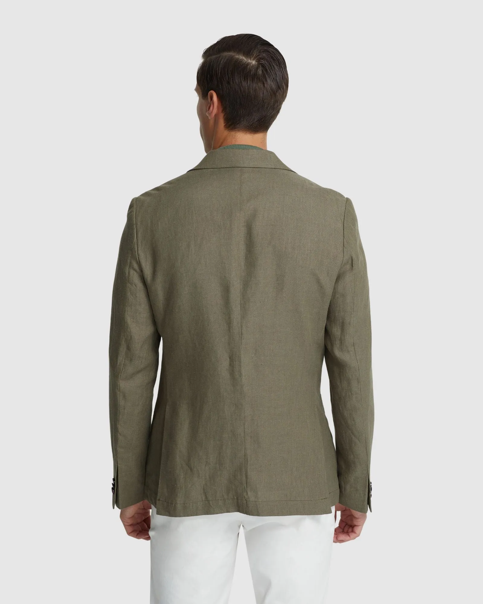 Milton Linen Blazer With Peak Lapel